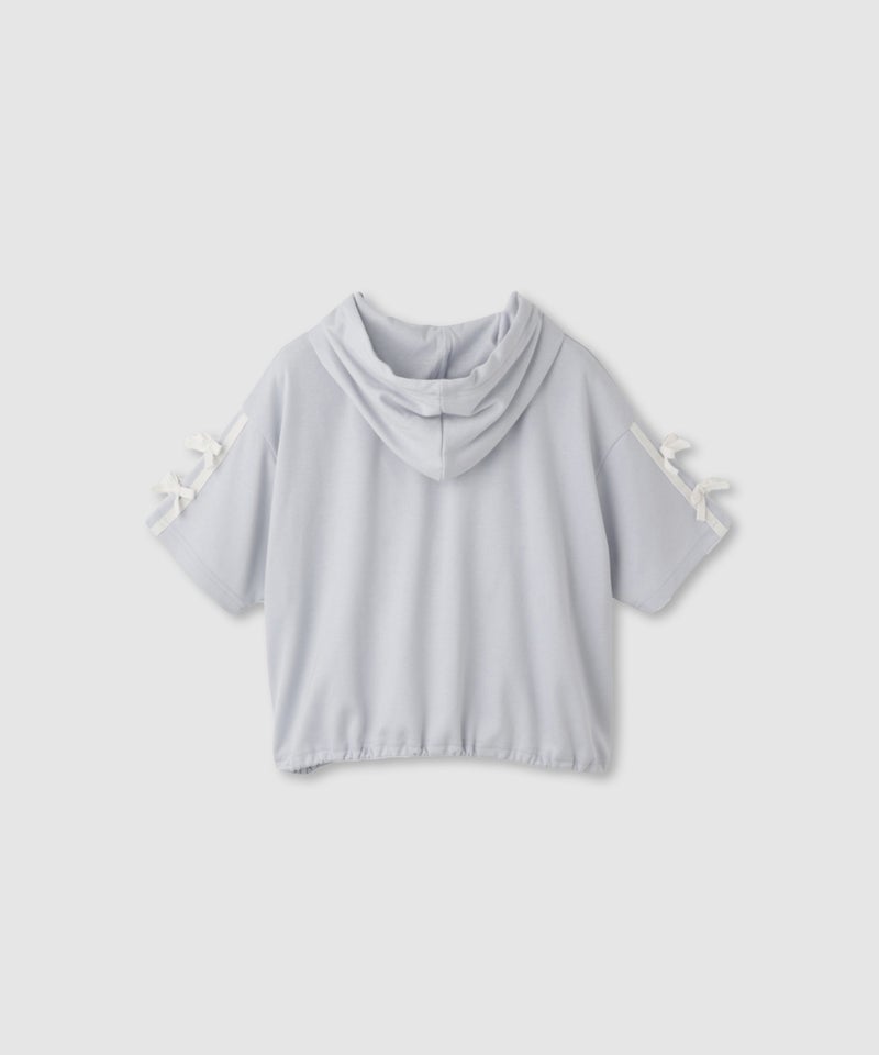 RICH MIX 裾ドロスト クロップド半袖パーカー ライン キッズ商品画像-3