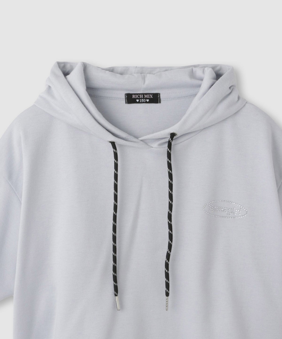RICH MIX 裾ドロスト クロップド半袖パーカー ライン キッズ