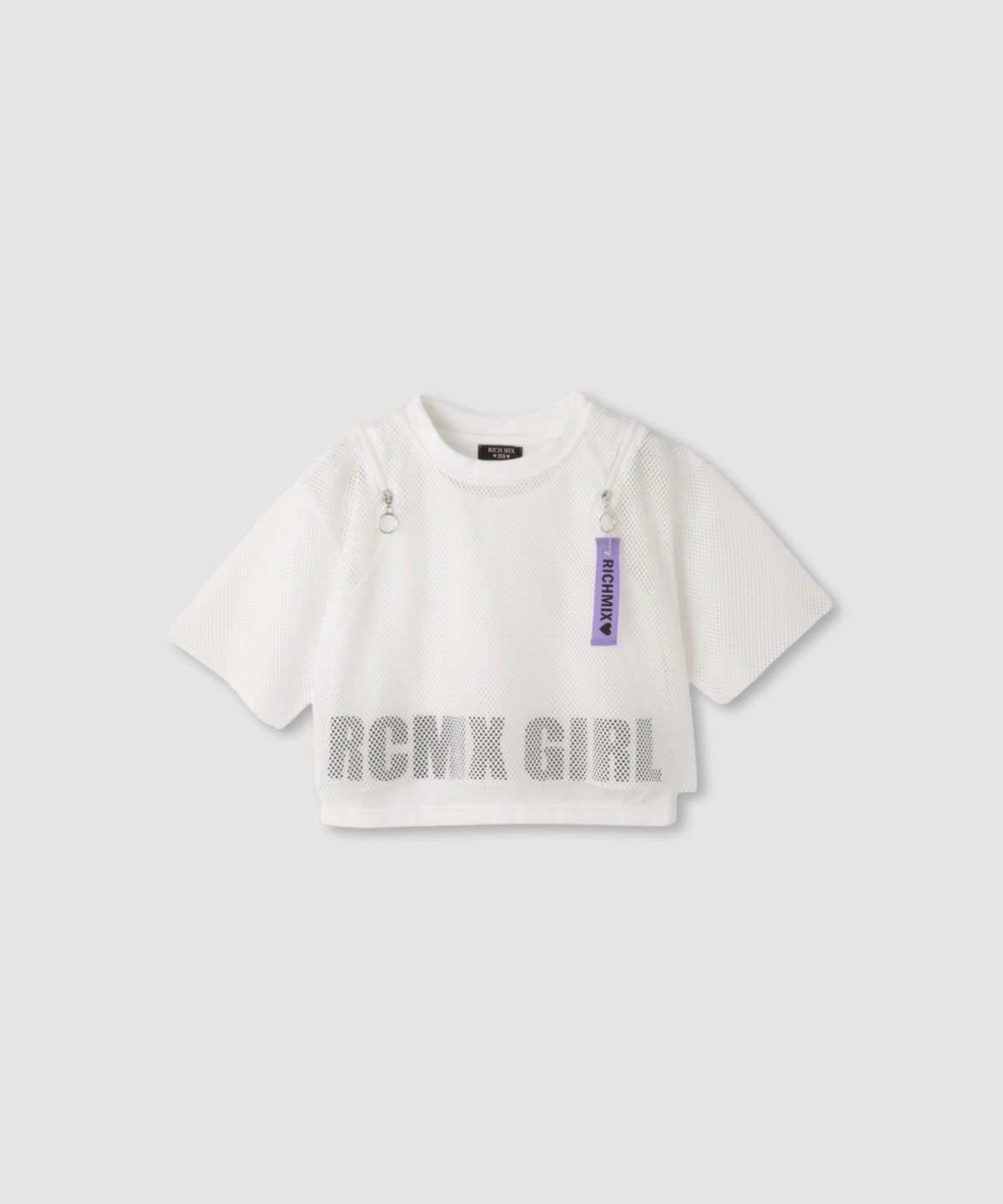 RICH MIX 肩ジップ メッシュドッキング半袖Tシャツ キッズ メール便 対応商品