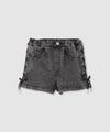 Simplify  デニムショートパンツ サイドレースアップ キッズ商品サムネイル-2