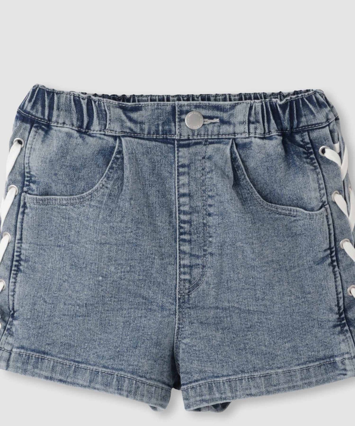 Simplify デニムショートパンツ サイドレースアップ キッズ