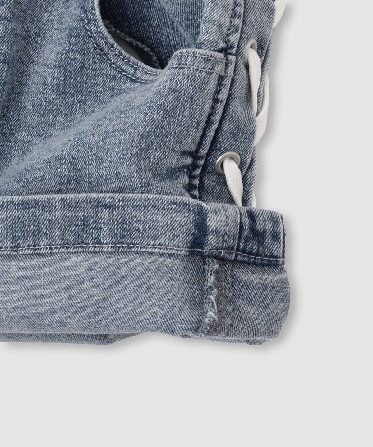 Simplify デニムショートパンツ サイドレースアップ キッズ