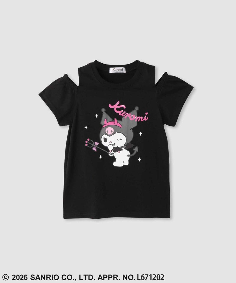 サンリオキャラクターズ クロミ キャラクタープリント肩開きTシャツ キッズ メール便 対応商品商品画像-2