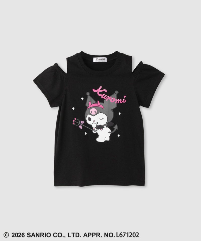 サンリオキャラクターズ クロミ キャラクタープリント肩開きTシャツ キッズ メール便 対応商品商品画像-2