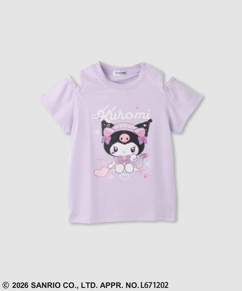 サンリオキャラクターズ クロミ キャラクタープリント肩開きTシャツ キッズ メール便 対応商品商品画像-3