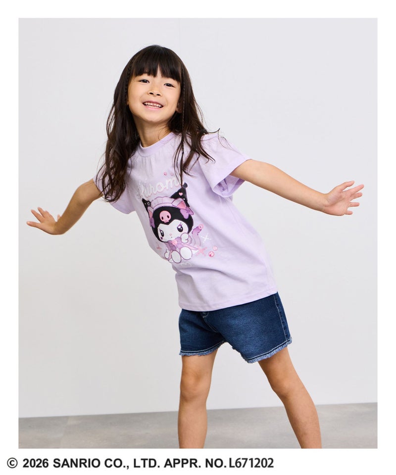 サンリオキャラクターズ クロミ キャラクタープリント肩開きTシャツ キッズ メール便 対応商品商品画像-5