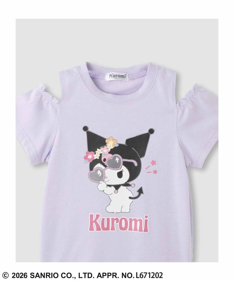 サンリオキャラクターズ クロミ キャラクタープリント肩開きTシャツ キッズ メール便 対応商品商品画像-5