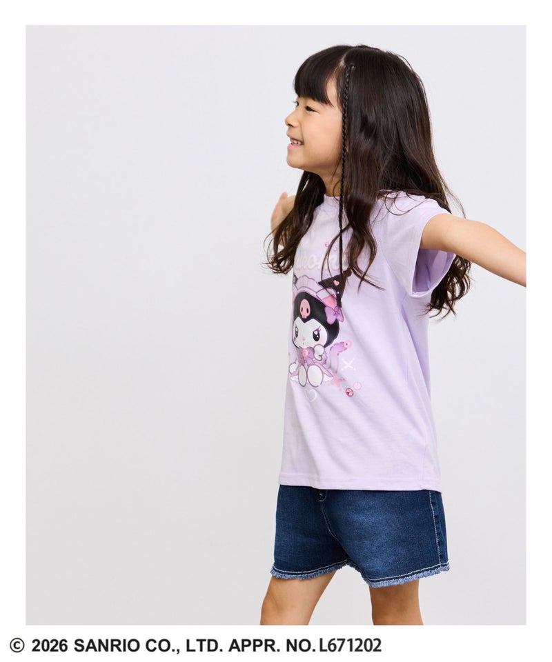 サンリオキャラクターズ クロミ キャラクタープリント肩開きTシャツ キッズ メール便 対応商品商品画像-6