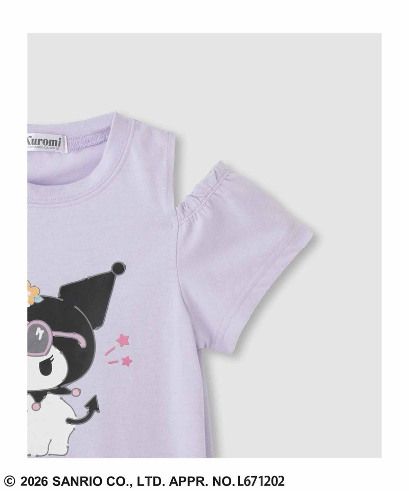 サンリオキャラクターズ クロミ キャラクタープリント肩開きTシャツ キッズ メール便 対応商品商品画像-6