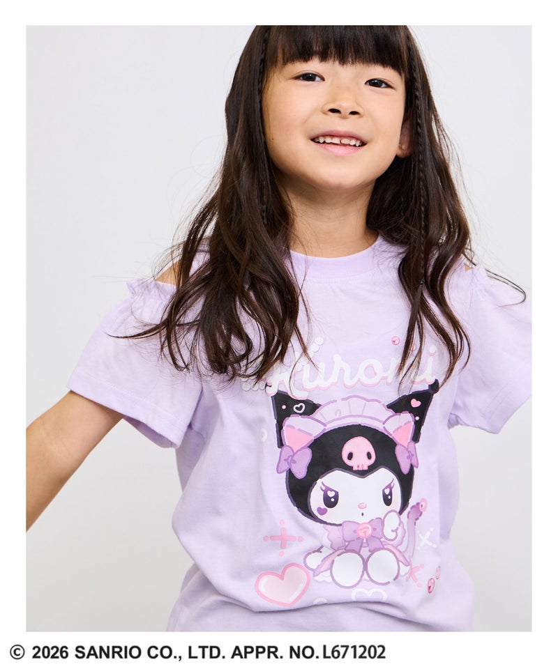 サンリオキャラクターズ クロミ キャラクタープリント肩開きTシャツ キッズ メール便 対応商品商品画像-6