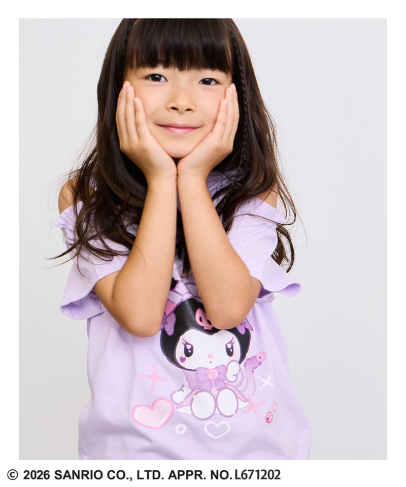 サンリオキャラクターズ クロミ キャラクタープリント肩開きTシャツ キッズ メール便 対応商品商品画像-7