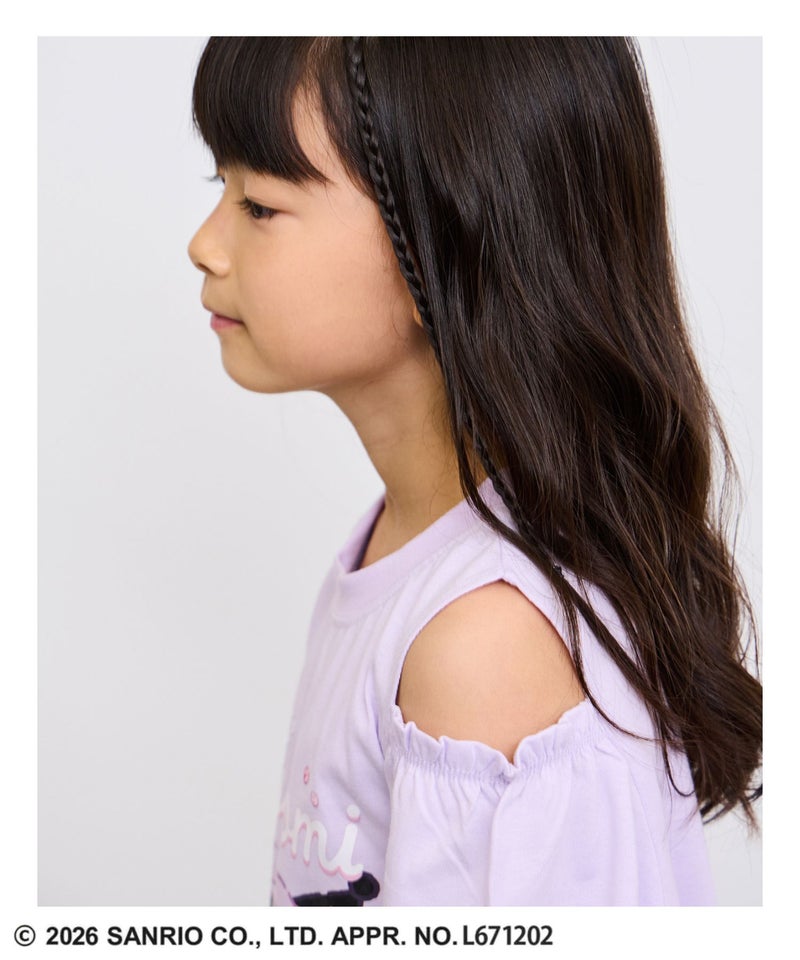 サンリオキャラクターズ クロミ キャラクタープリント肩開きTシャツ キッズ メール便 対応商品商品画像-10