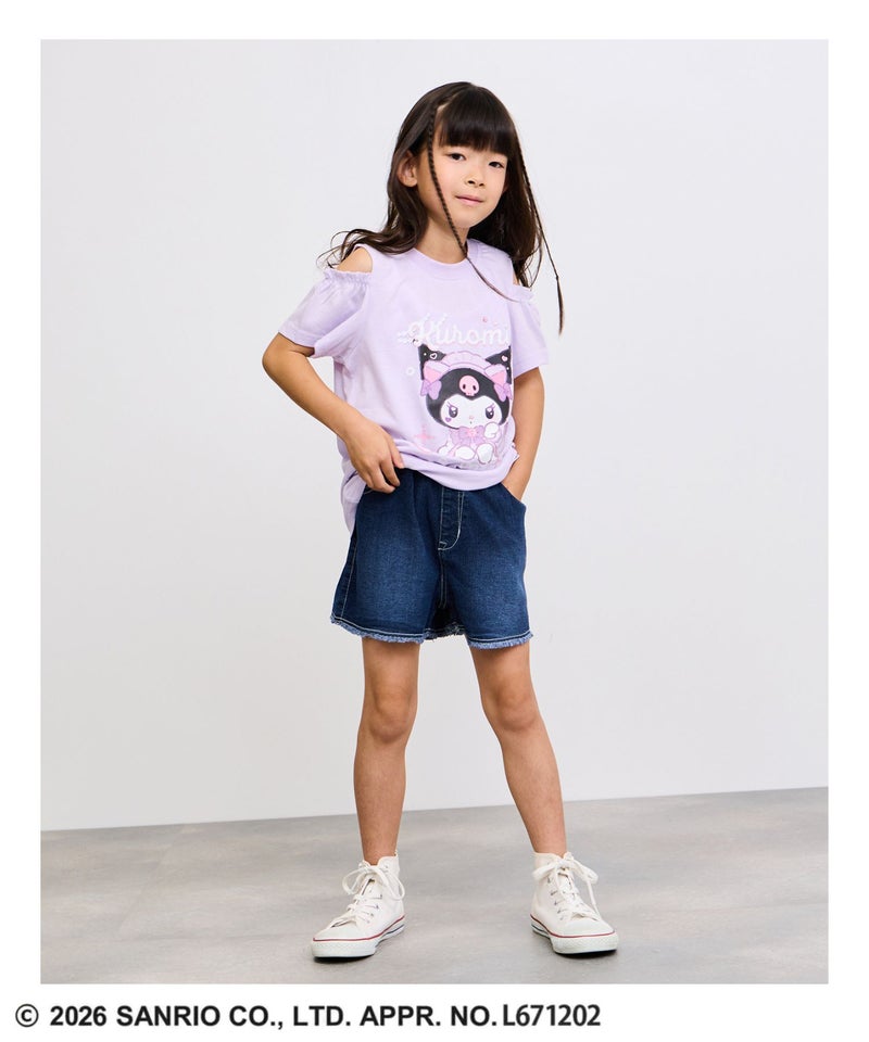 サンリオキャラクターズ クロミ キャラクタープリント肩開きTシャツ キッズ メール便 対応商品商品画像-12