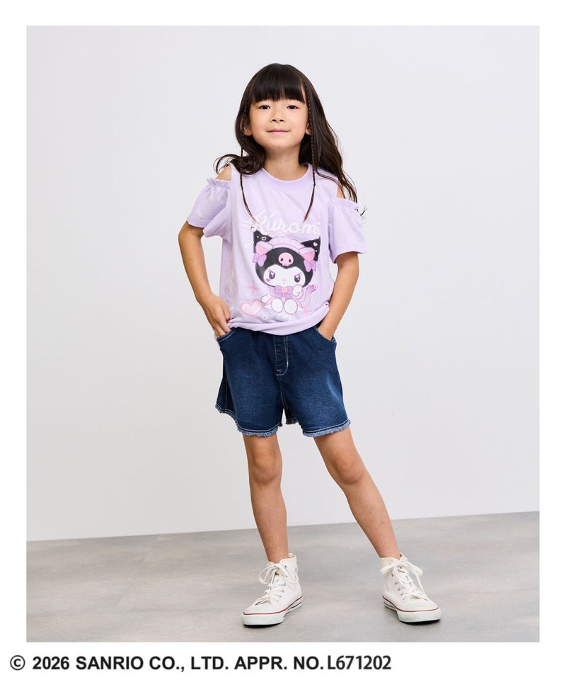 サンリオキャラクターズ クロミ キャラクタープリント肩開きTシャツ キッズ メール便 対応商品商品画像-13