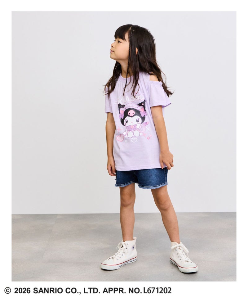 サンリオキャラクターズ クロミ キャラクタープリント肩開きTシャツ キッズ メール便 対応商品商品画像-14