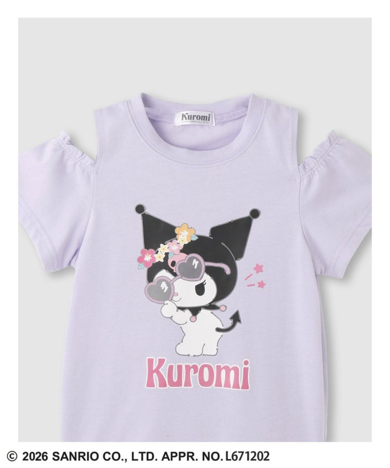 サンリオキャラクターズ クロミ キャラクタープリント肩開きTシャツ キッズ メール便 対応商品商品画像-18