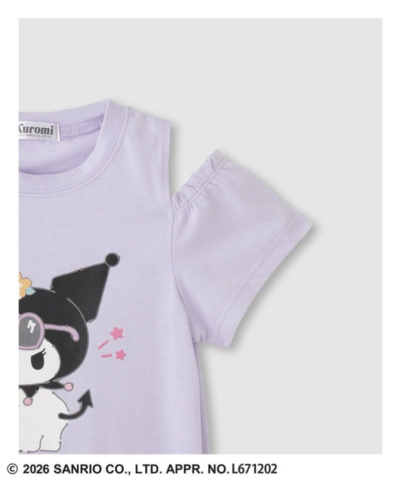 サンリオキャラクターズ クロミ キャラクタープリント肩開きTシャツ キッズ メール便 対応商品商品画像-19