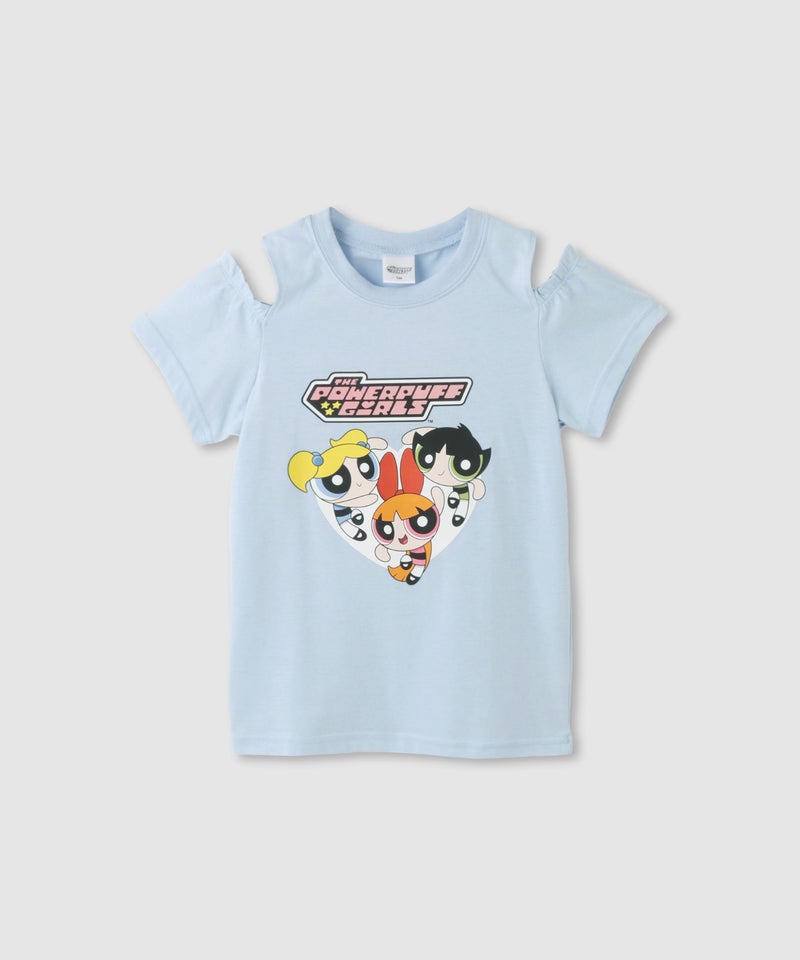 パワーパフ ガールズ 肩開きTシャツ キッズ メール便 対応商品商品画像-1