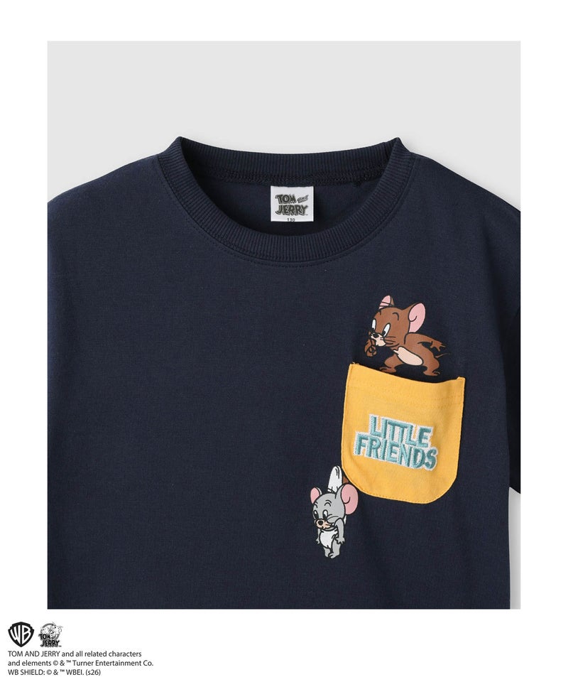 Tom and Jerry ポケット付きプリントTシャツ キッズ メール便 対応商品商品画像-3