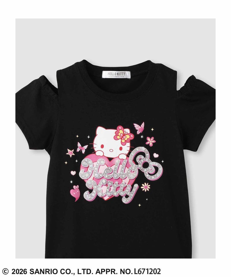 サンリオキャラクターズ ハローキティ 肩開きTシャツ キッズ メール便 対応商品商品画像-3