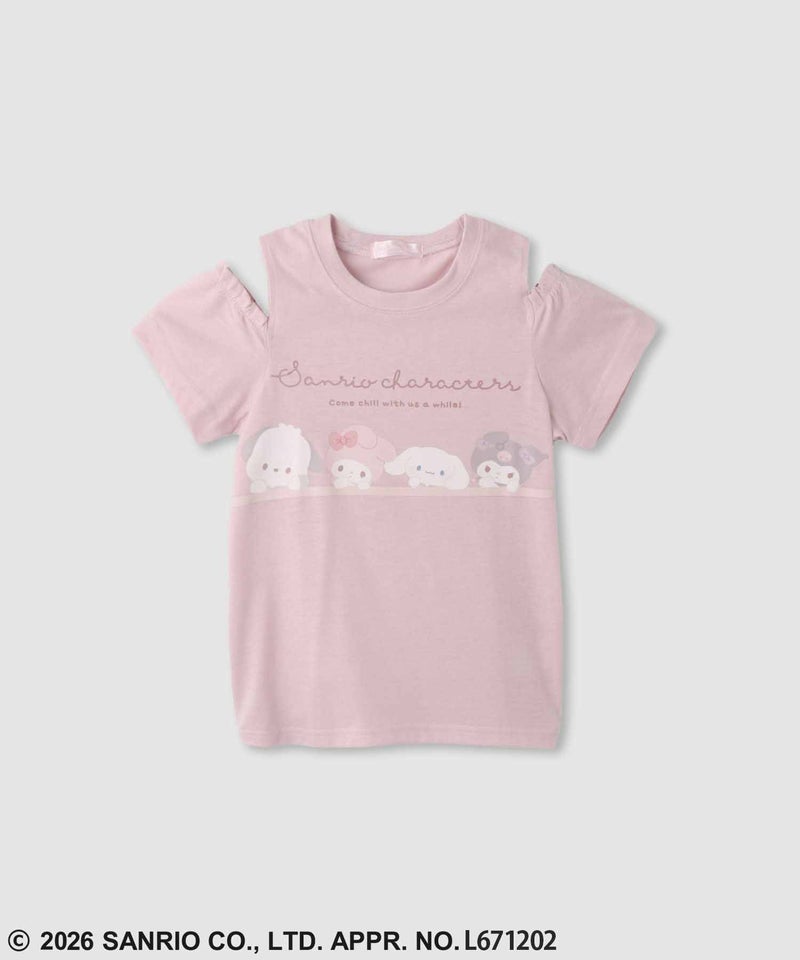 サンリオキャラクターズ プリント肩開きTシャツ キッズ メール便 対応商品商品画像-1
