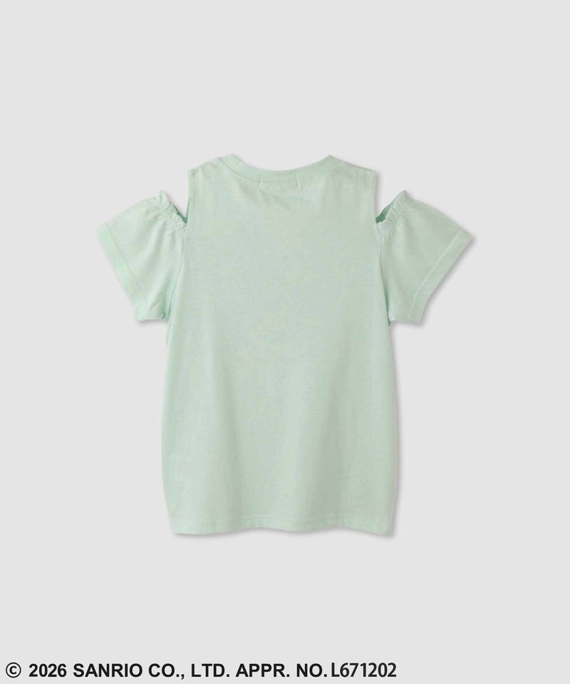 サンリオキャラクターズ プリント肩開きTシャツ キッズ メール便 対応商品商品画像-3
