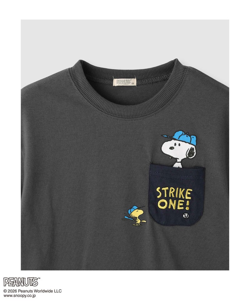 PEANUTS SNOOPY ポケット付きTシャツ キッズ メール便 対応商品商品画像-3