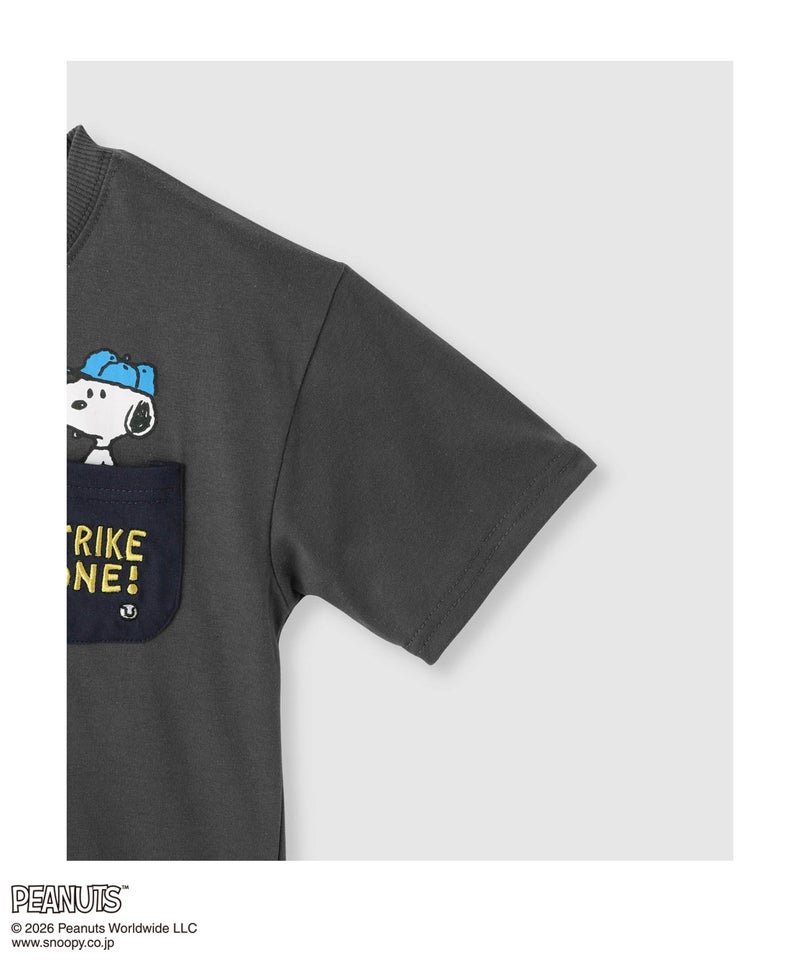 PEANUTS SNOOPY ポケット付きTシャツ キッズ メール便 対応商品商品画像-4