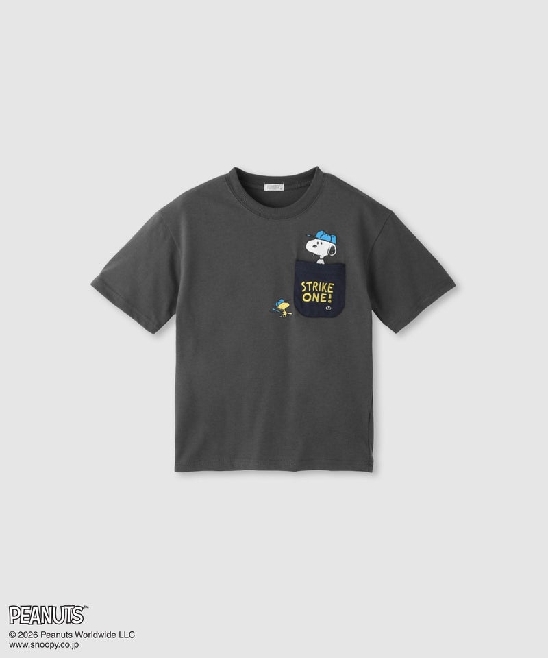 PEANUTS SNOOPY ポケット付きTシャツ キッズ メール便 対応商品商品画像-5