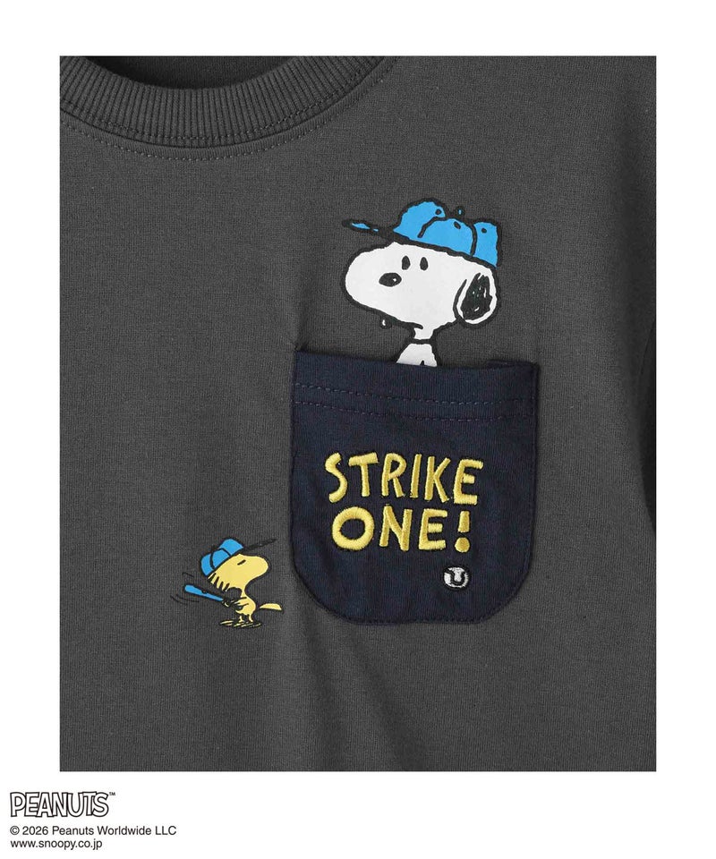 PEANUTS SNOOPY ポケット付きTシャツ キッズ メール便 対応商品商品画像-7