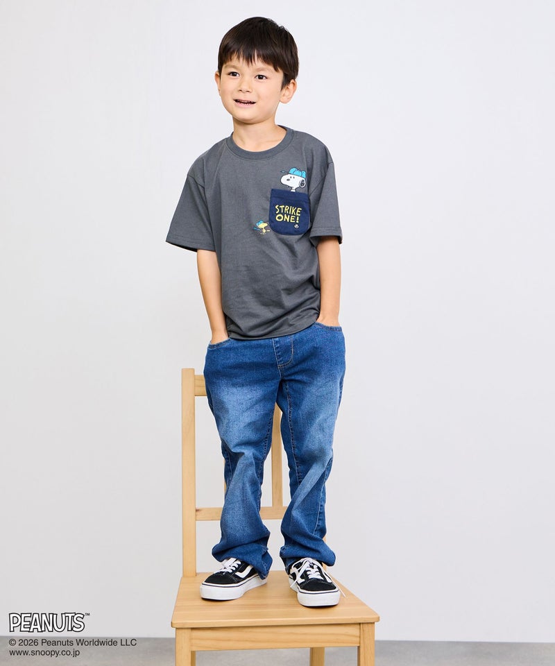 PEANUTS SNOOPY ポケット付きTシャツ キッズ メール便 対応商品商品画像-7