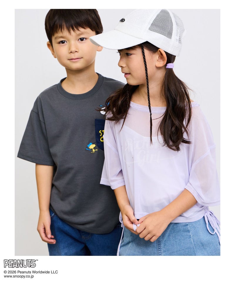 PEANUTS SNOOPY ポケット付きTシャツ キッズ メール便 対応商品商品画像-8