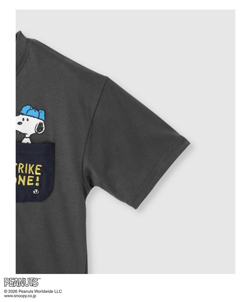 PEANUTS SNOOPY ポケット付きTシャツ キッズ メール便 対応商品商品画像-8