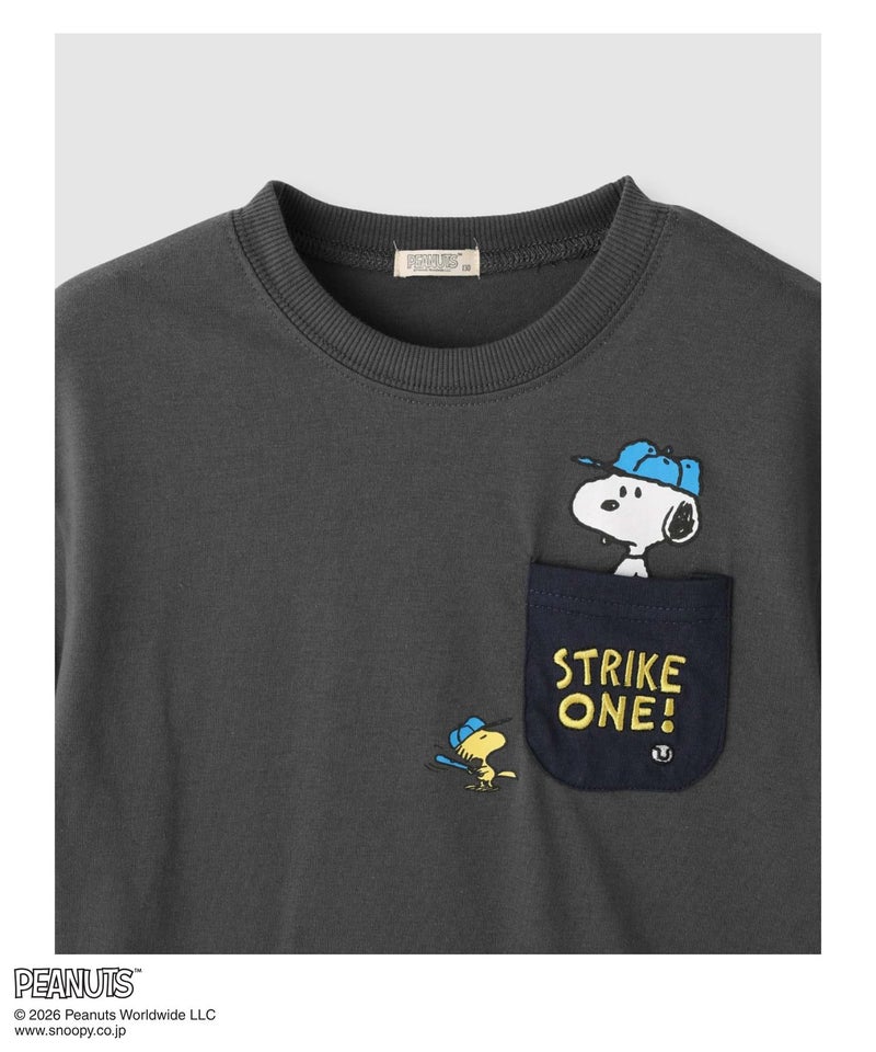 PEANUTS SNOOPY ポケット付きTシャツ キッズ メール便 対応商品商品画像-12