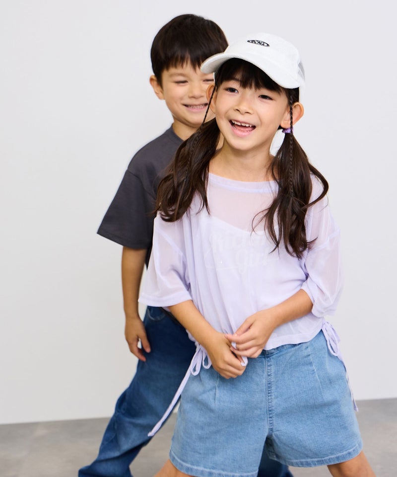 RICH MIX シアーTシャツ&キャミソールアンサンブル キッズ メール便 対応商品商品画像-7