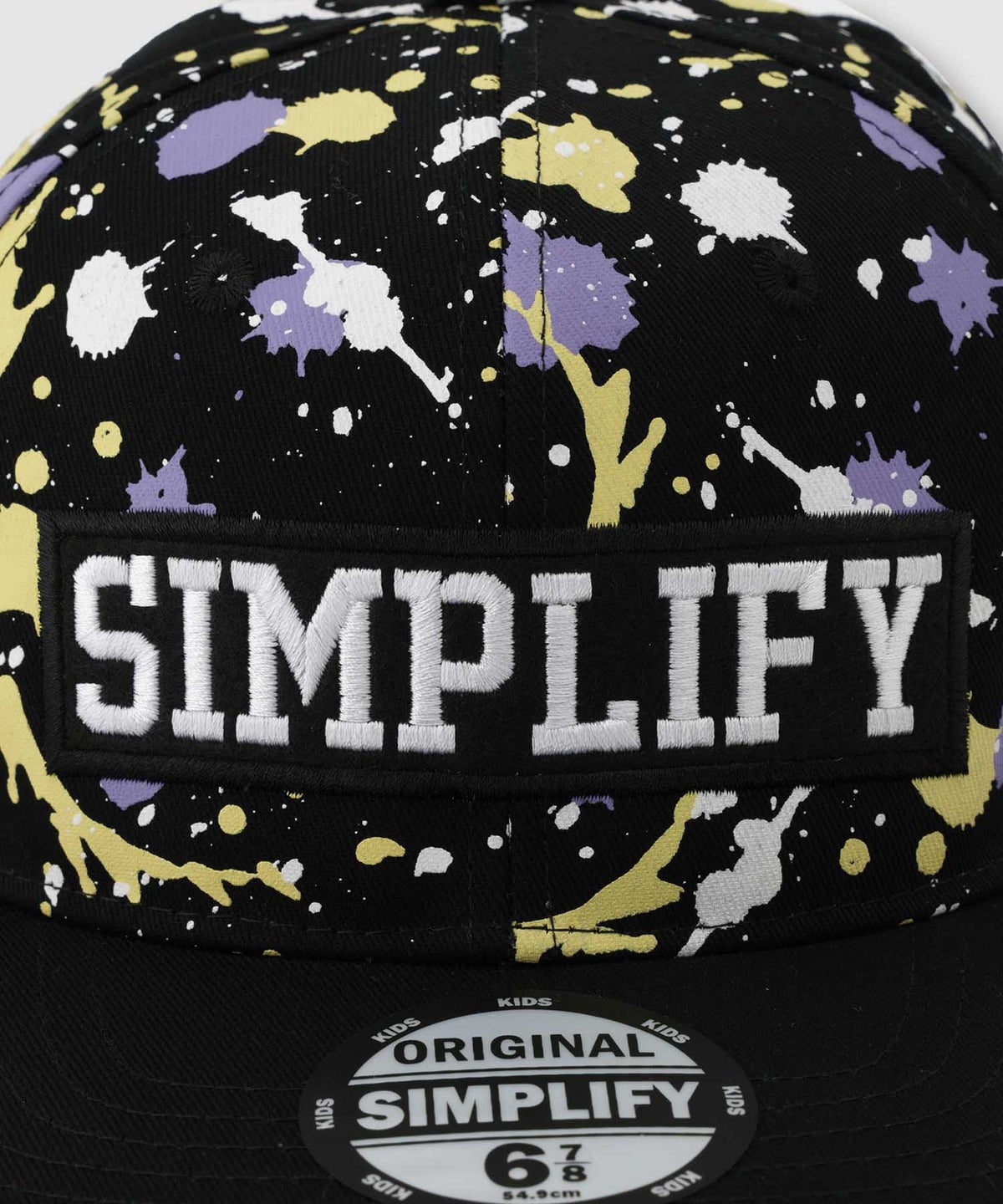 Simplify カラーペイントプリント ワッペン刺繍 ツイルベースボールキャップ キッズ