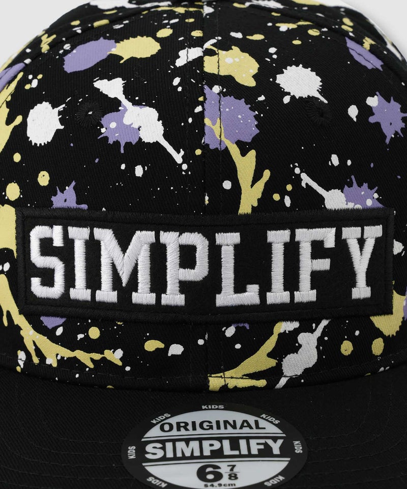 Simplify カラーペイントプリント ワッペン刺繍 ツイルベースボールキャップ キッズ商品画像-7