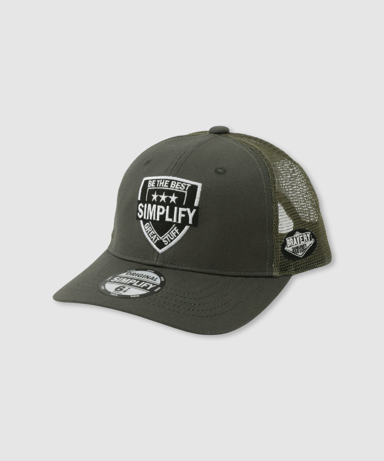 Simplify 合皮ロゴワッペン ツイル メッシュキャップ キッズ
