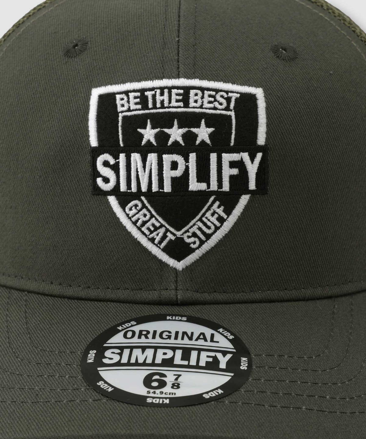 Simplify 合皮ロゴワッペン ツイル メッシュキャップ キッズ