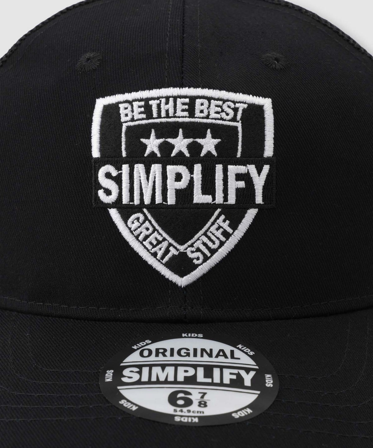 Simplify 合皮ロゴワッペン ツイル メッシュキャップ キッズ