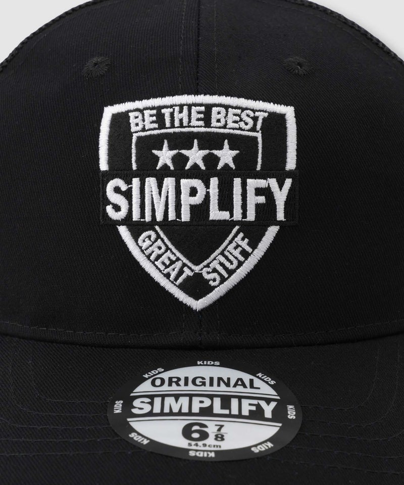 Simplify  合皮ロゴワッペン ツイル メッシュキャップ キッズ商品画像-8