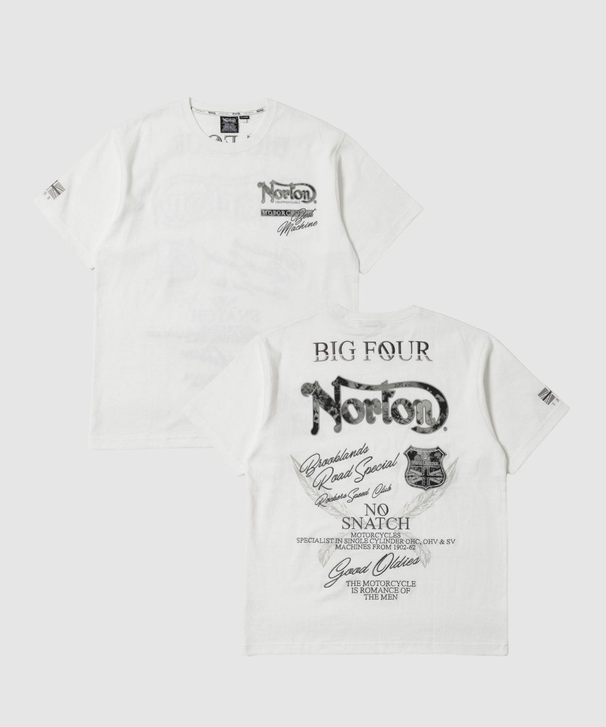 Norton ボタニカル柄ロゴ刺繍 クルーネック半袖Tシャツ メンズ メール便 対応商品