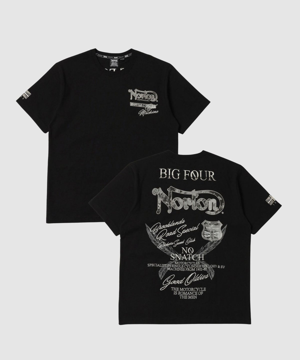 Norton ボタニカル柄ロゴ刺繍 クルーネック半袖Tシャツ メンズ メール便 対応商品