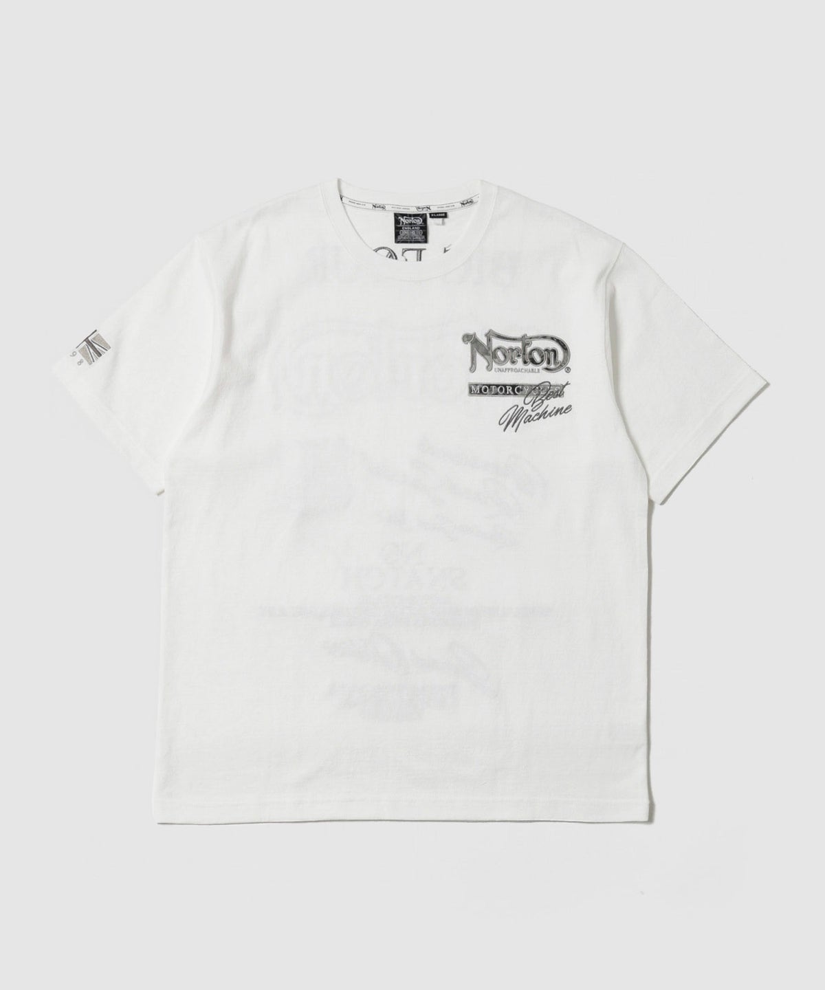 Norton ボタニカル柄ロゴ刺繍 クルーネック半袖Tシャツ メンズ メール便 対応商品