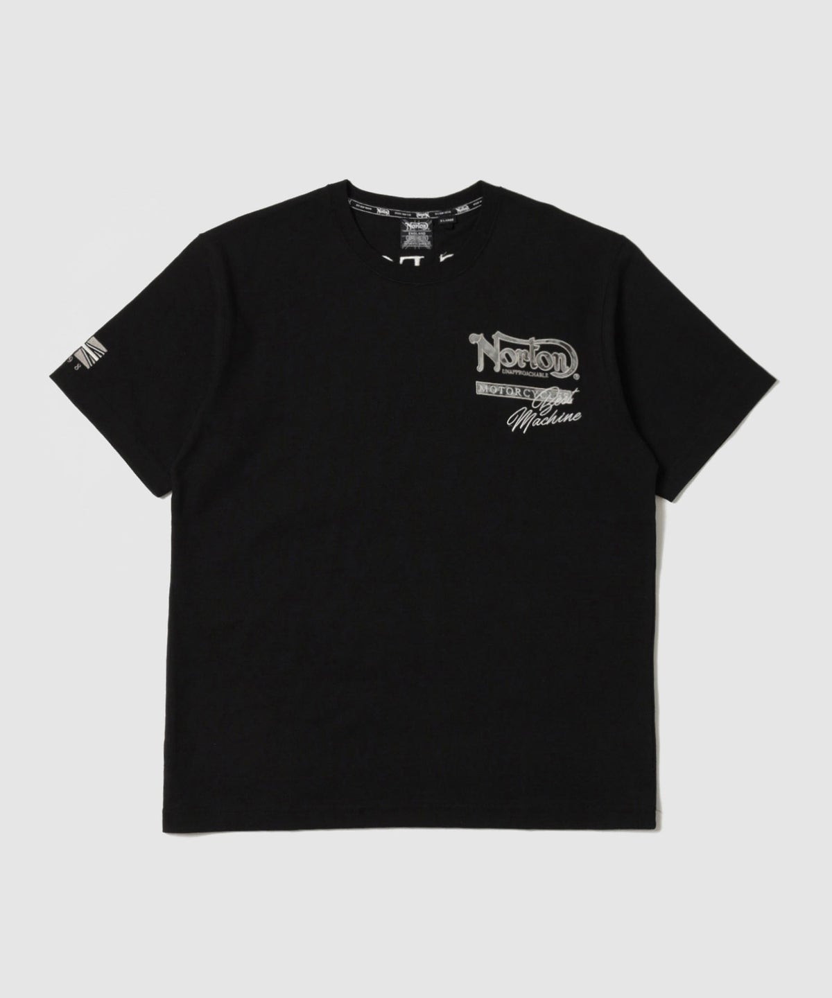 Norton ボタニカル柄ロゴ刺繍 クルーネック半袖Tシャツ メンズ メール便 対応商品