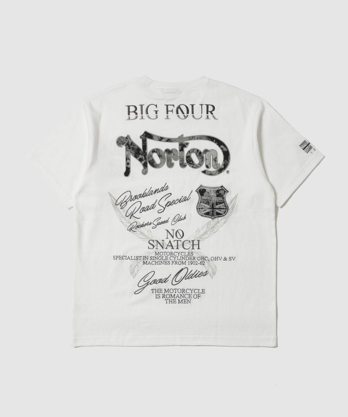 Norton ボタニカル柄ロゴ刺繍 クルーネック半袖Tシャツ メンズ メール便 対応商品
