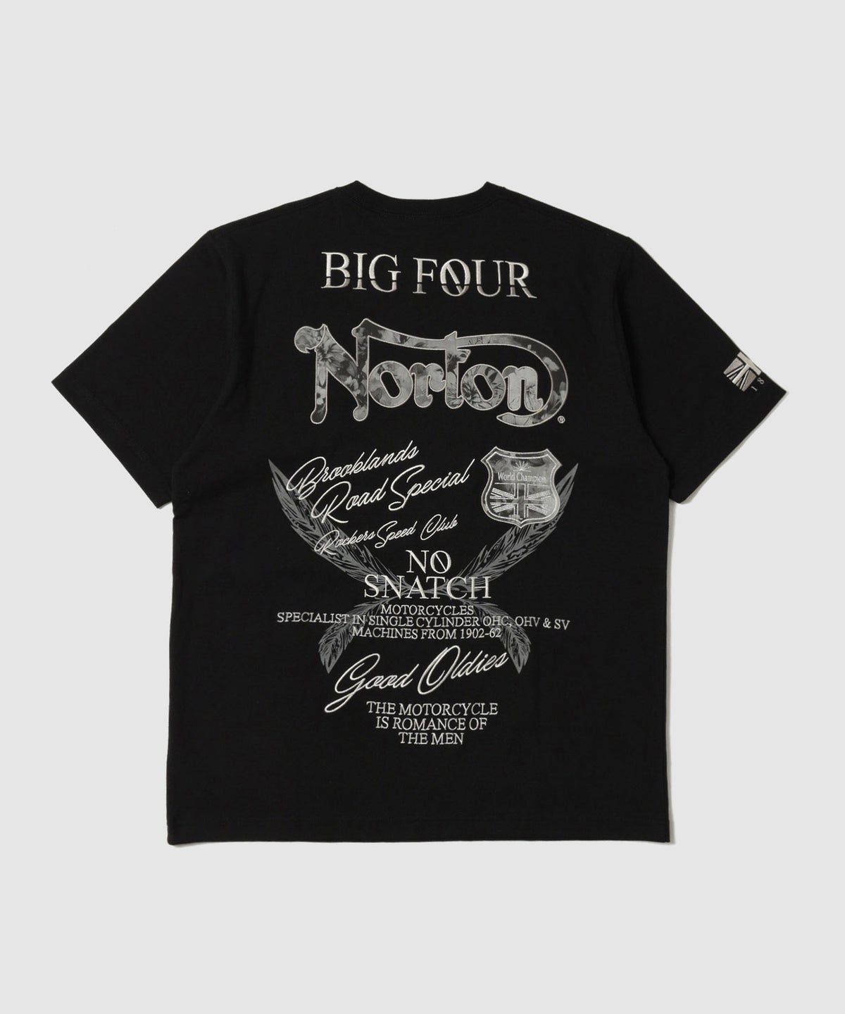 Norton ボタニカル柄ロゴ刺繍 クルーネック半袖Tシャツ メンズ メール便 対応商品