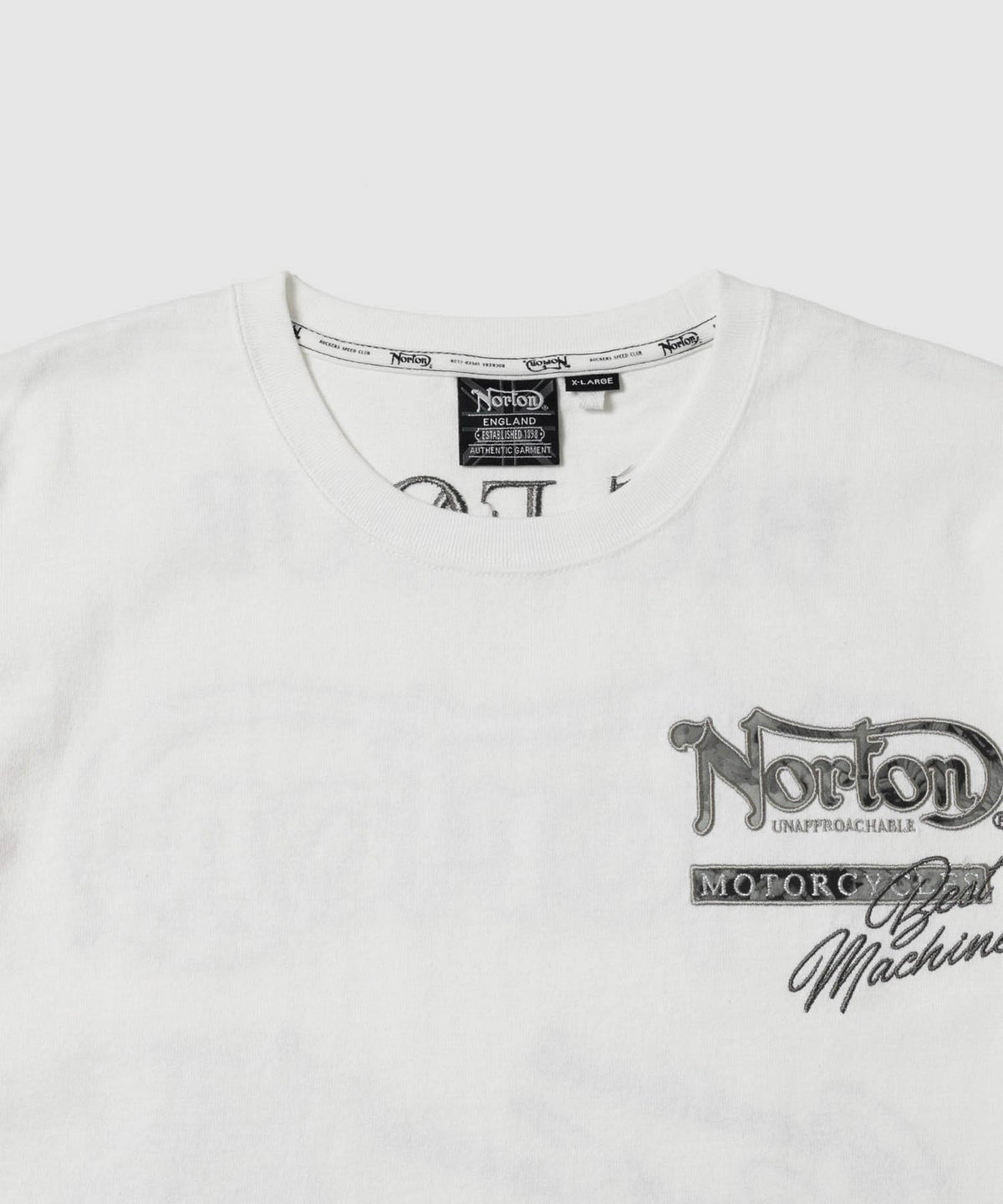 Norton ボタニカル柄ロゴ刺繍 クルーネック半袖Tシャツ メンズ メール便 対応商品