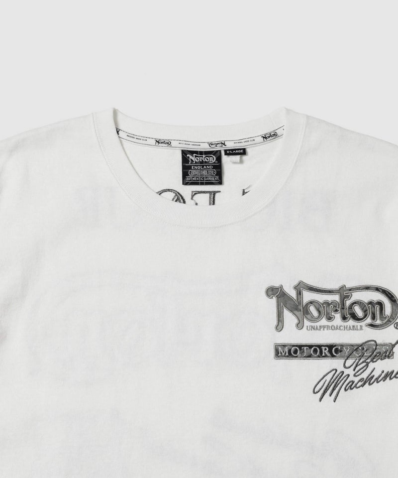 Norton ボタニカル柄ロゴ刺繍 クルーネック半袖Tシャツ メンズ メール便 対応商品商品画像-7