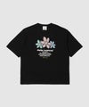 Philip Lumbang フラワーグラフィック ワールドツアー風ロゴプリント 半袖Tシャツ メンズ メール便 対応商品
